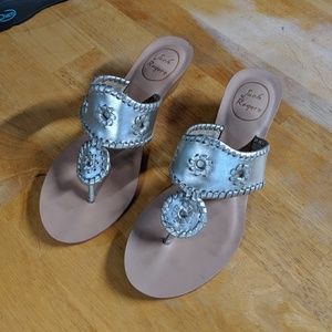 Jack Rogers platinum mid-wedge size 7.5